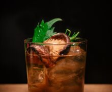 brown mushroom on drinking glass